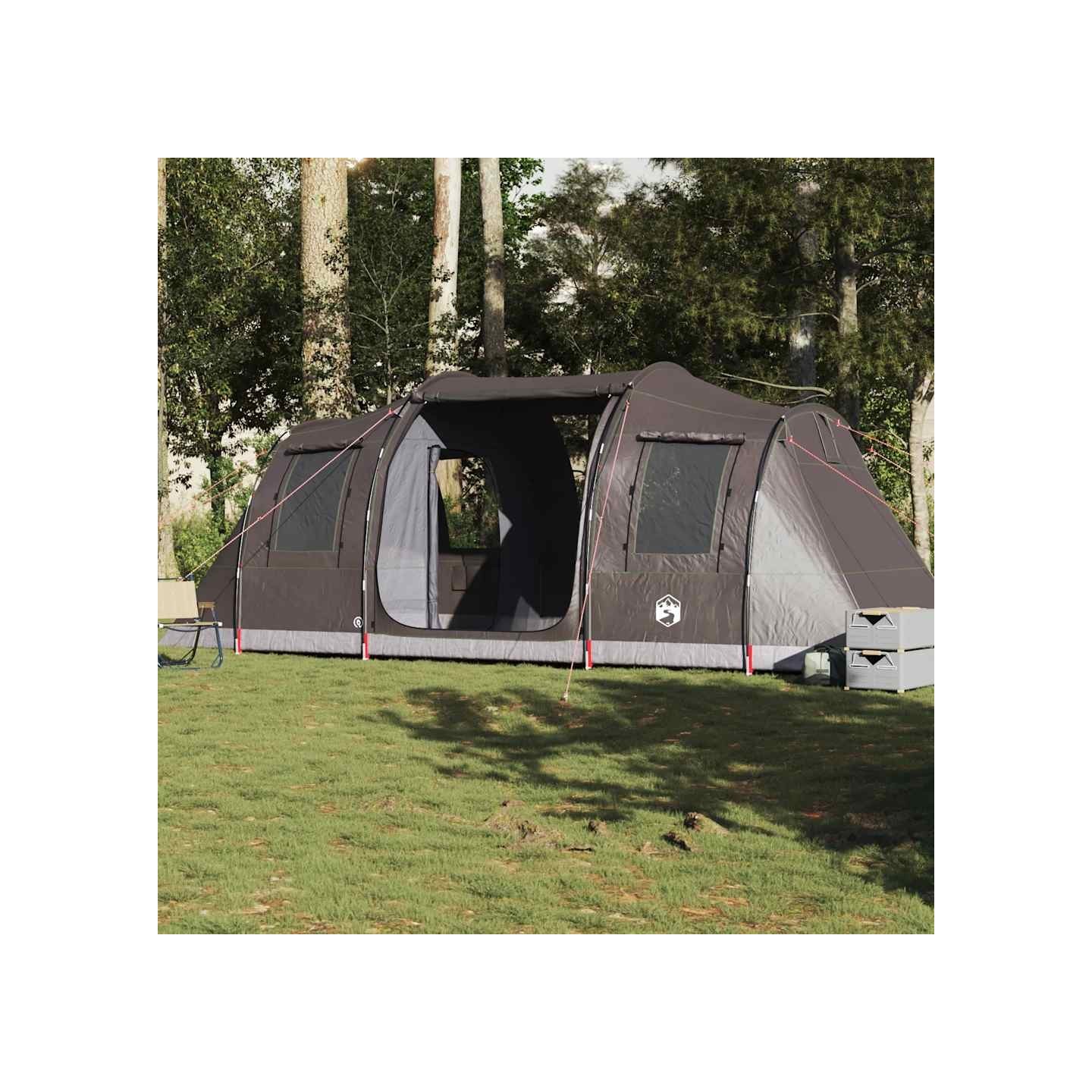 Tente de camping tunnel 4 personnes marron imperméable