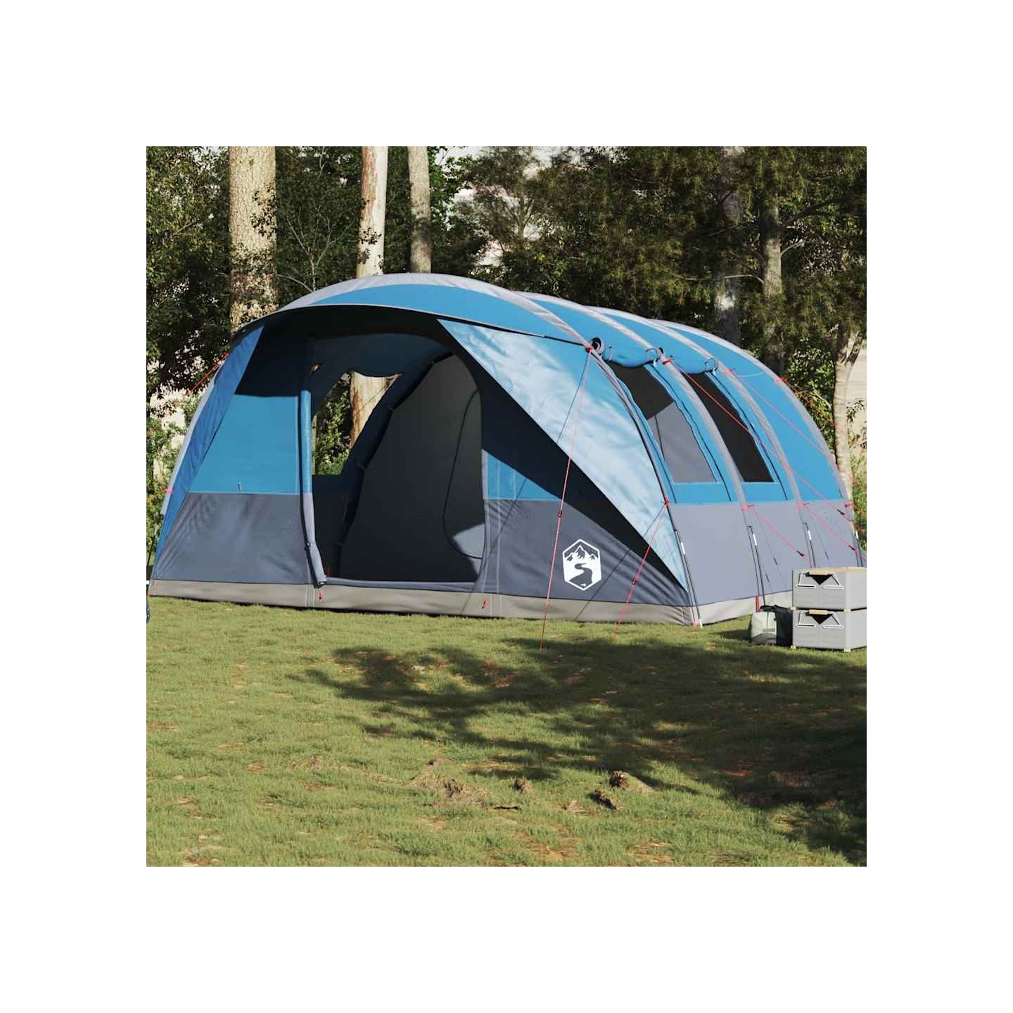 Tente de camping tunnel 5 personnes bleu imperméable
