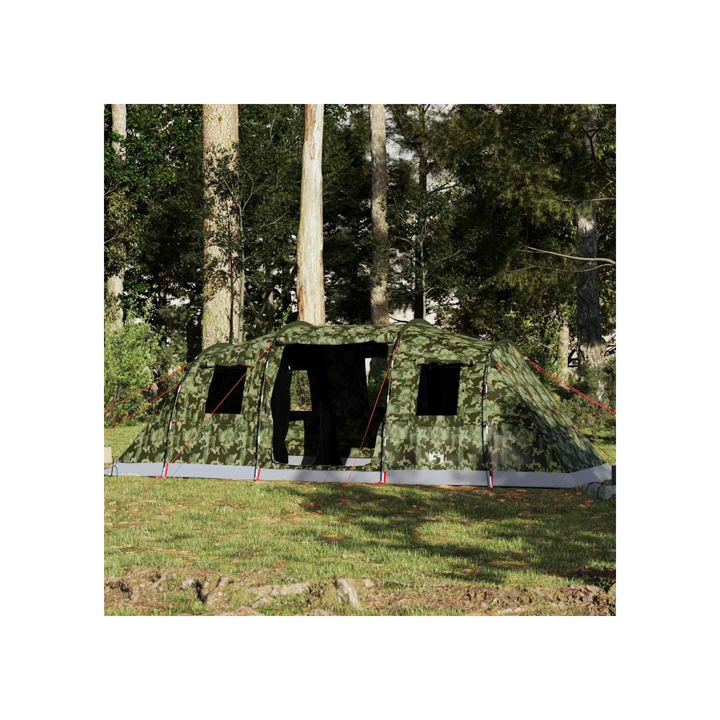 Tente familiale tunnel 6 personnes camouflage imperméable