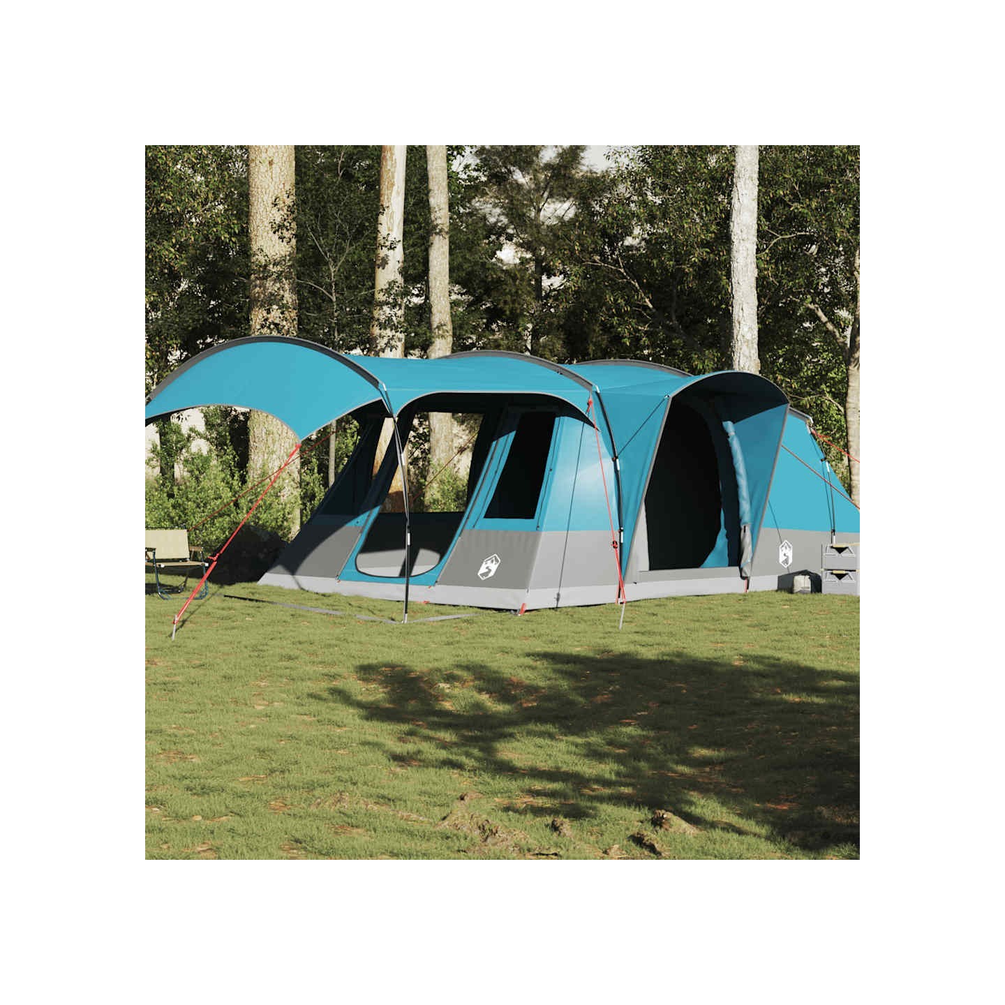 Tente de camping tunnel 5 personnes bleu imperméable