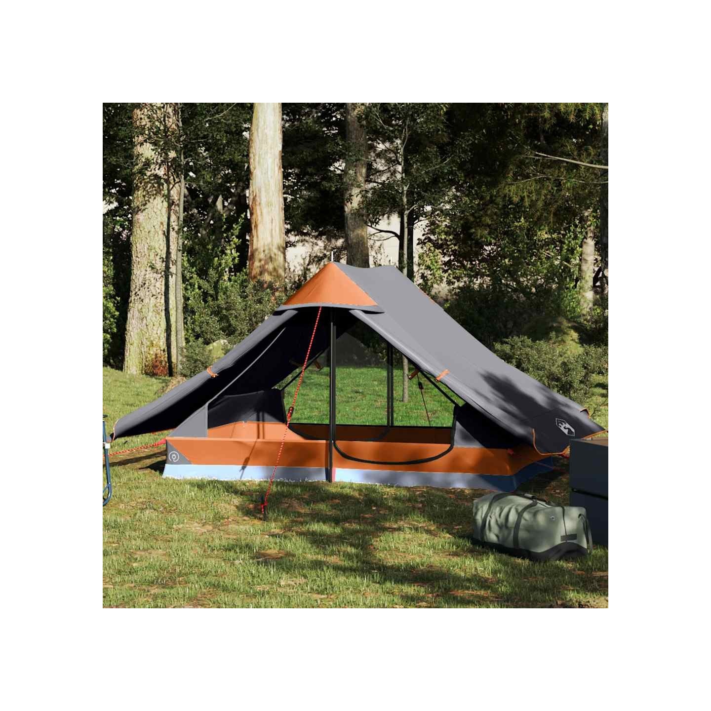 Tente de camping 2 personnes gris imperméable