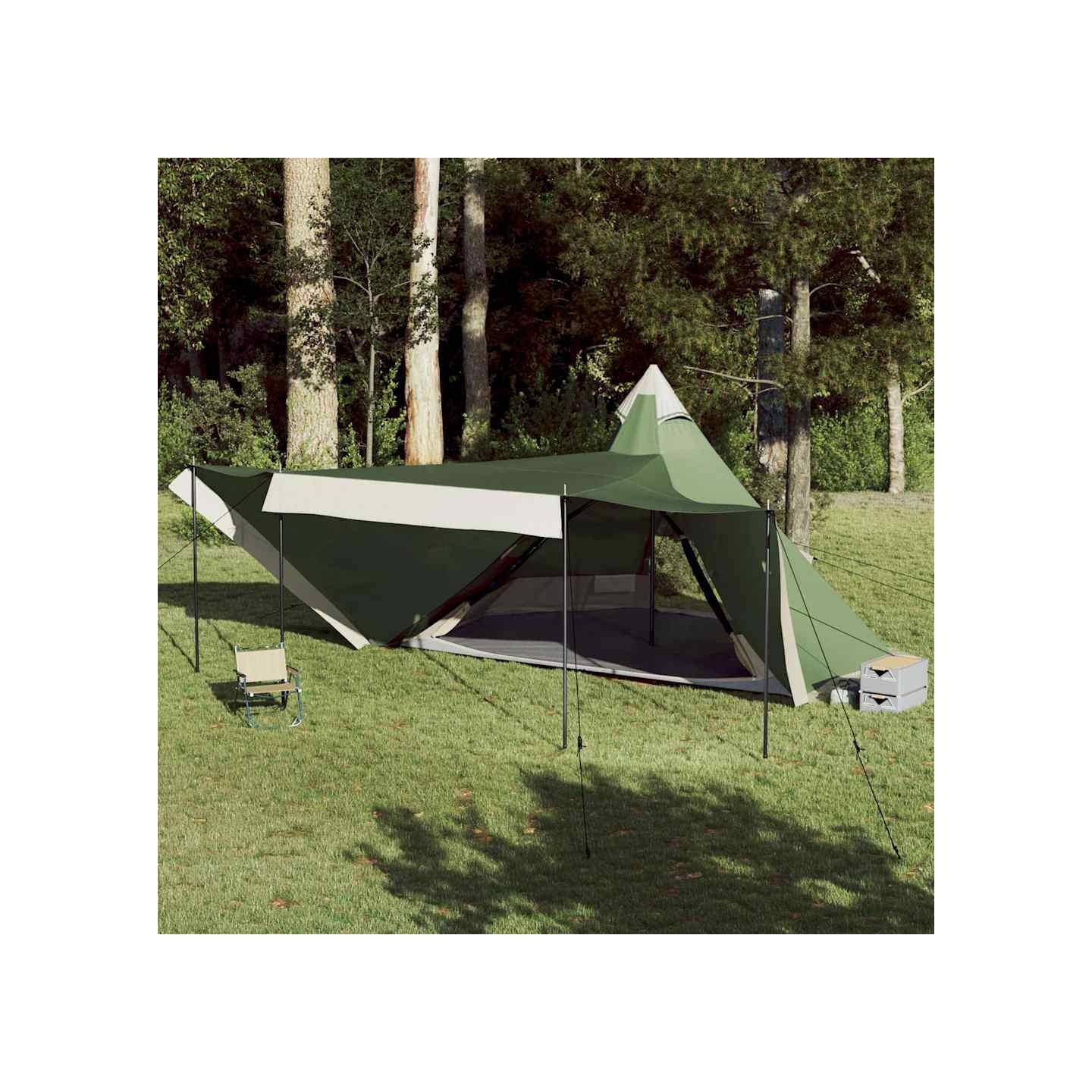 Tente familiale tipi 8 personnes vert imperméable
