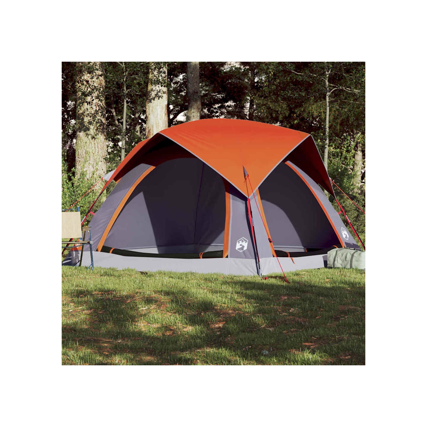 Tente de camping de cabine 4 personnes gris orange imperméable