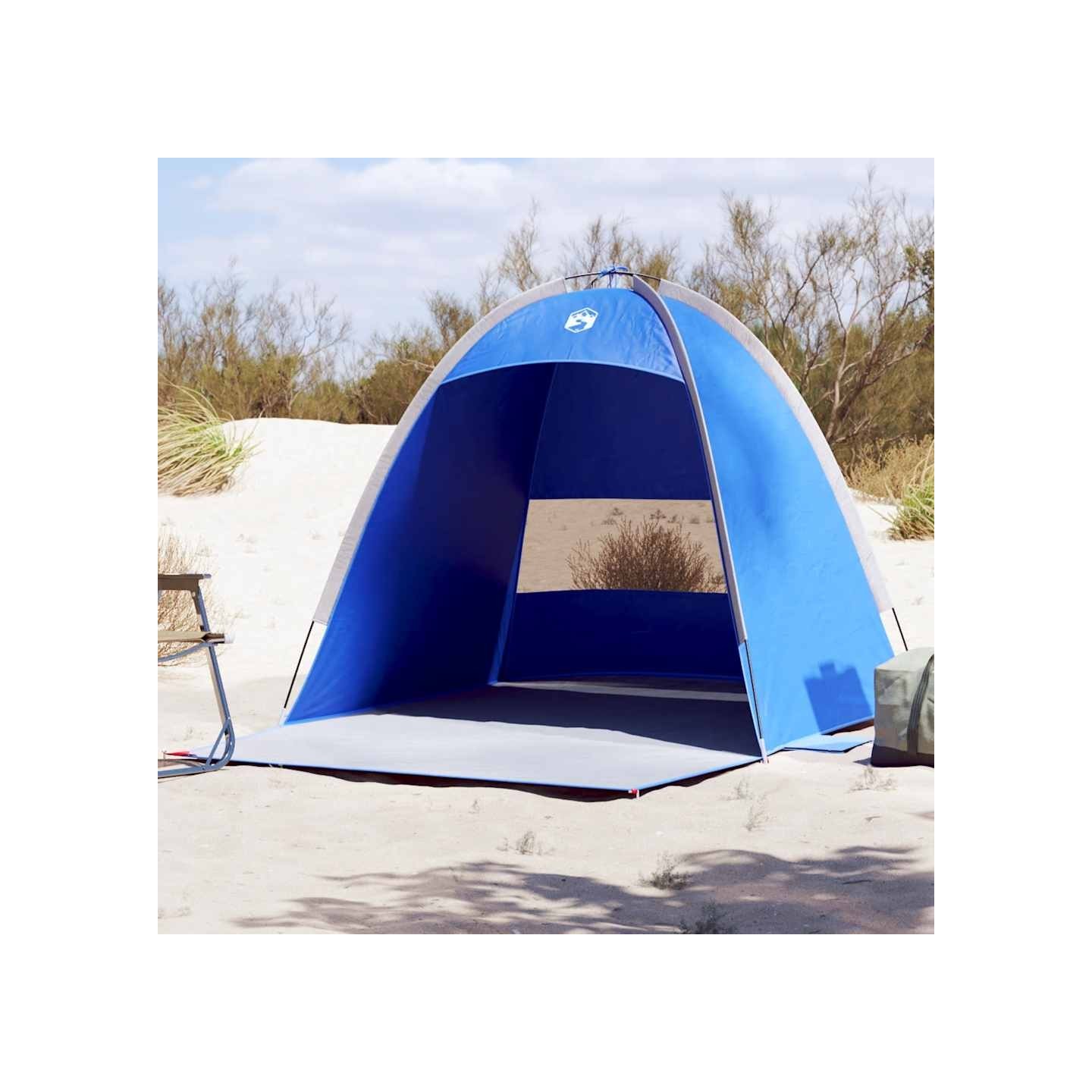 Tente de plage 3 personnes bleu azuré imperméable