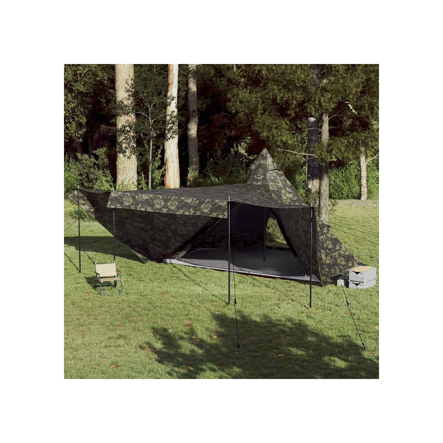 Tente familiale tipi 8 personnes camouflage imperméable