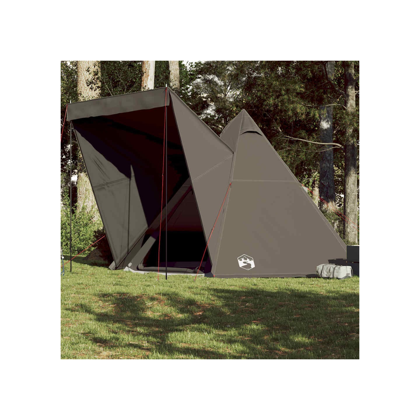 Tente familiale tipi 6 personnes marron imperméable