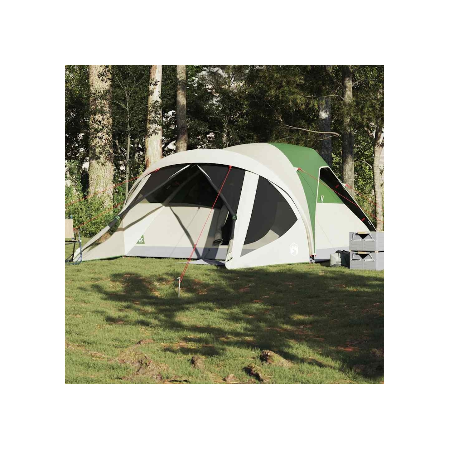Tente familiale tunnel 6 personnes vert imperméable