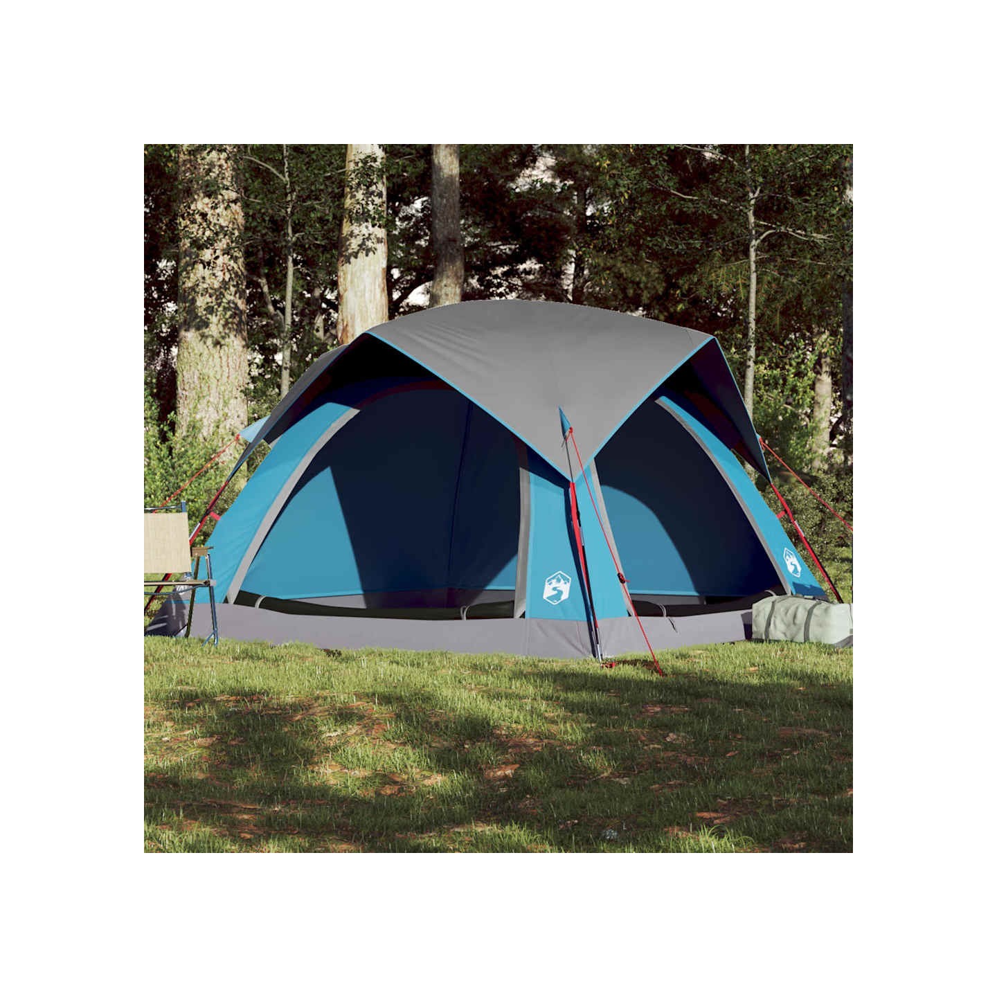 Tente de camping de cabine 4 personnes bleu imperméable