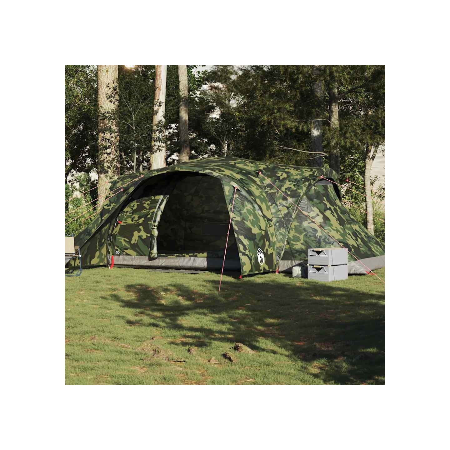 Tente familiale à dôme 6 personnes camouflage imperméable