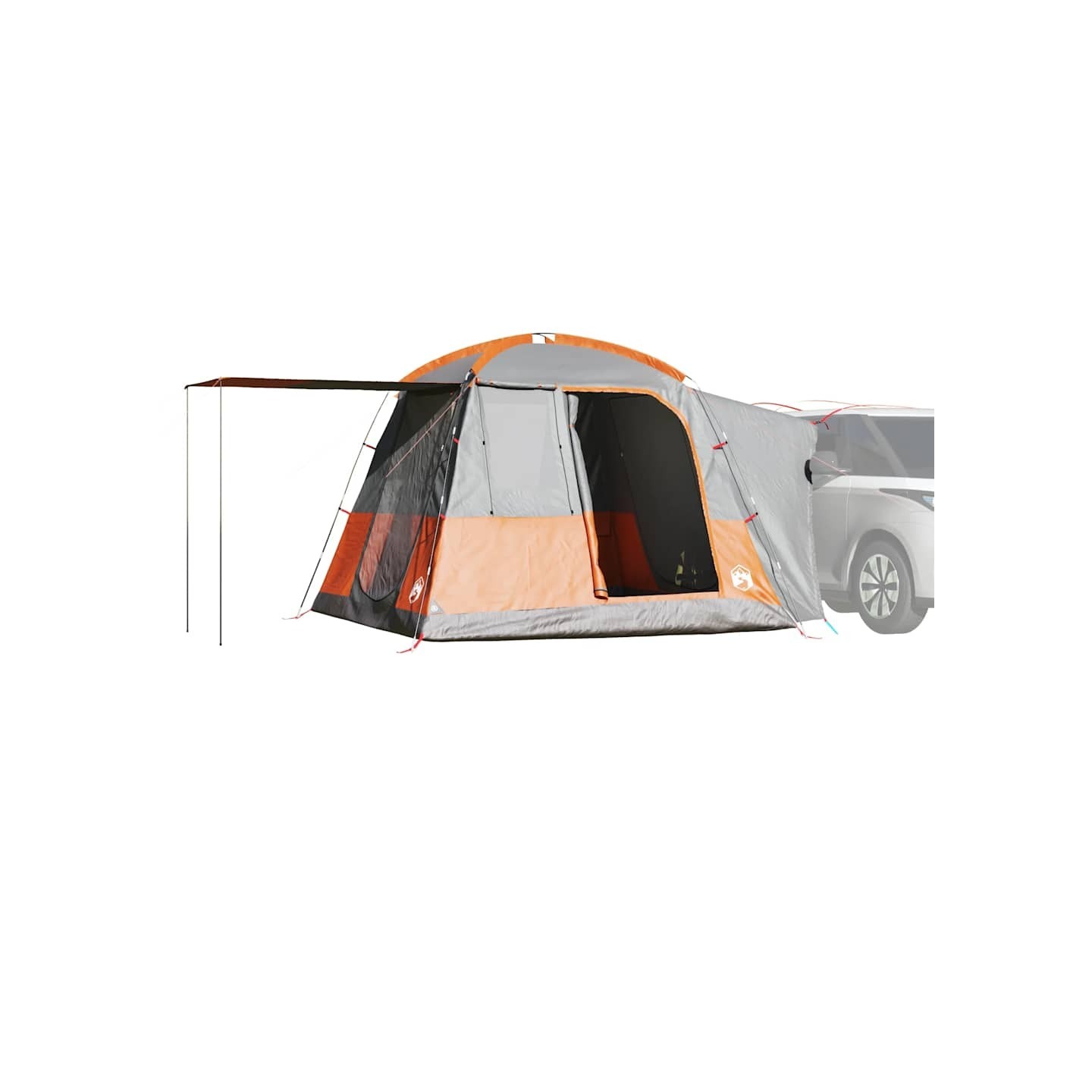 Tente de voiture 4 personnes gris et orange imperméable
