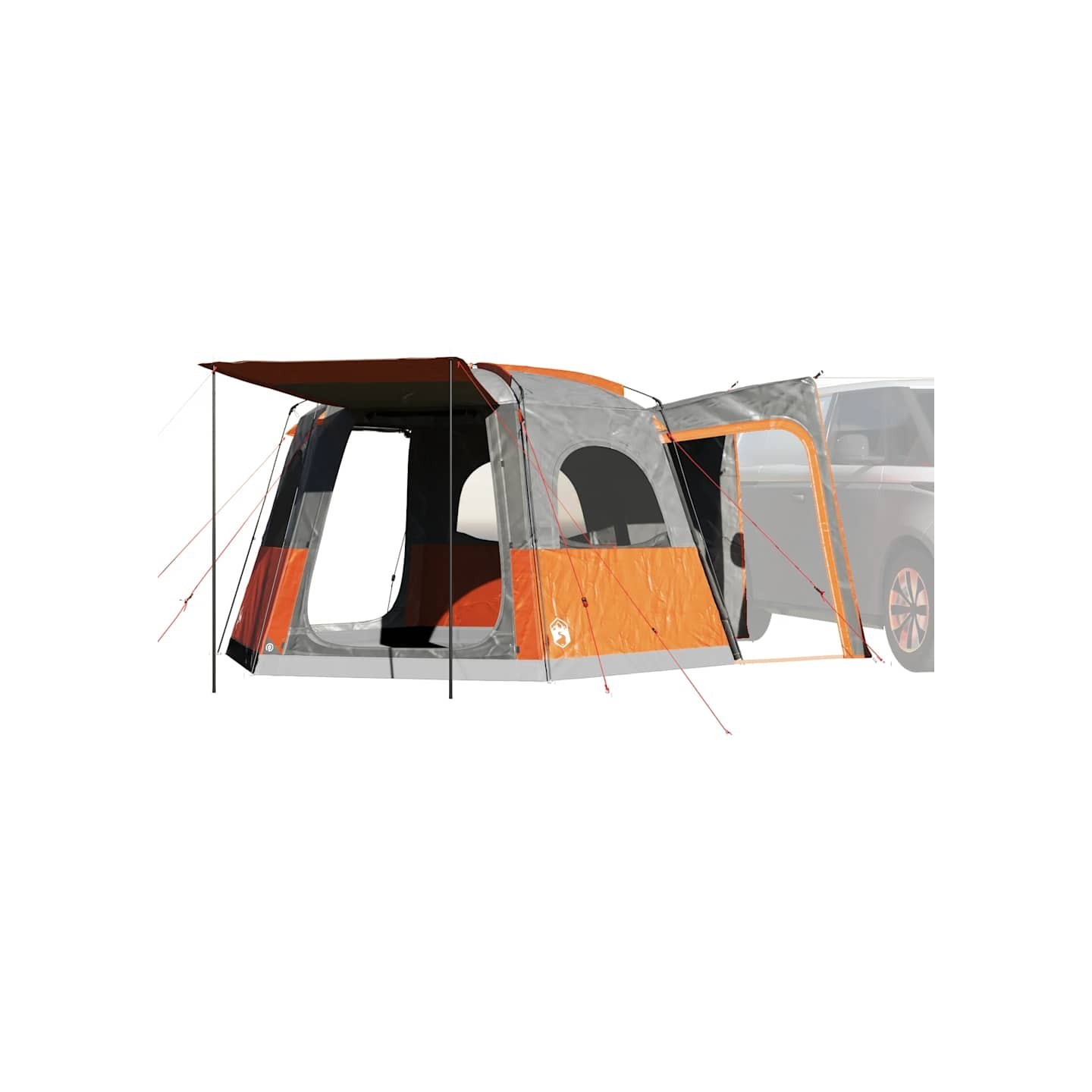 Tente de voiture 4 personnes gris et orange imperméable