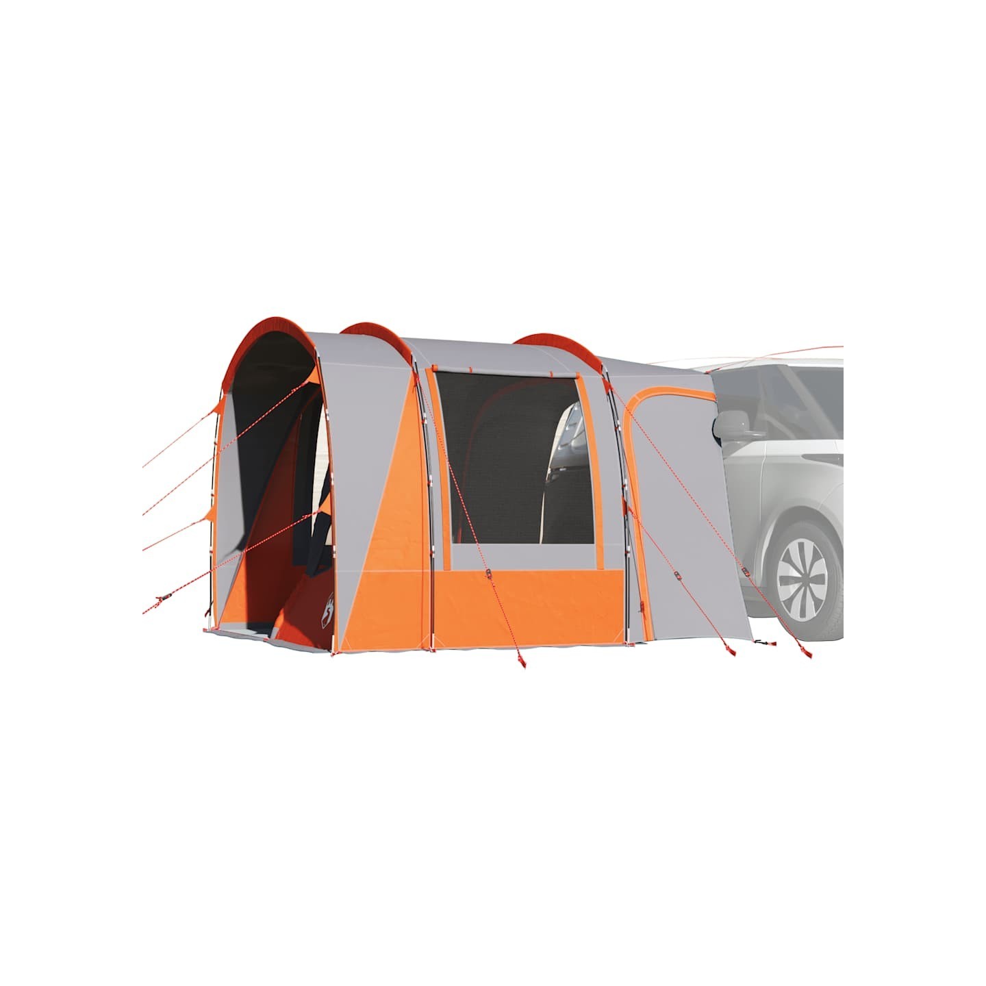 Tente de voiture 4 personnes gris et orange imperméable