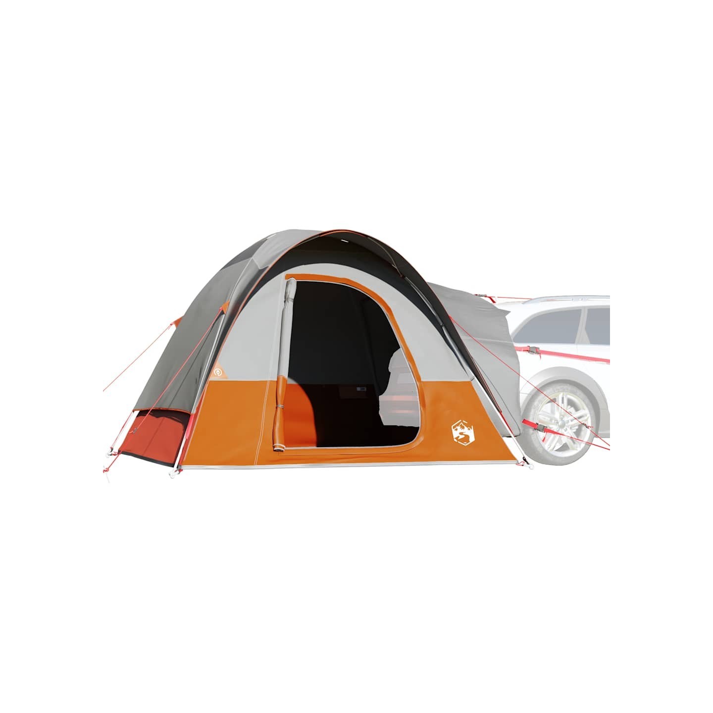 Tente de voiture 4 personnes gris et orange imperméable