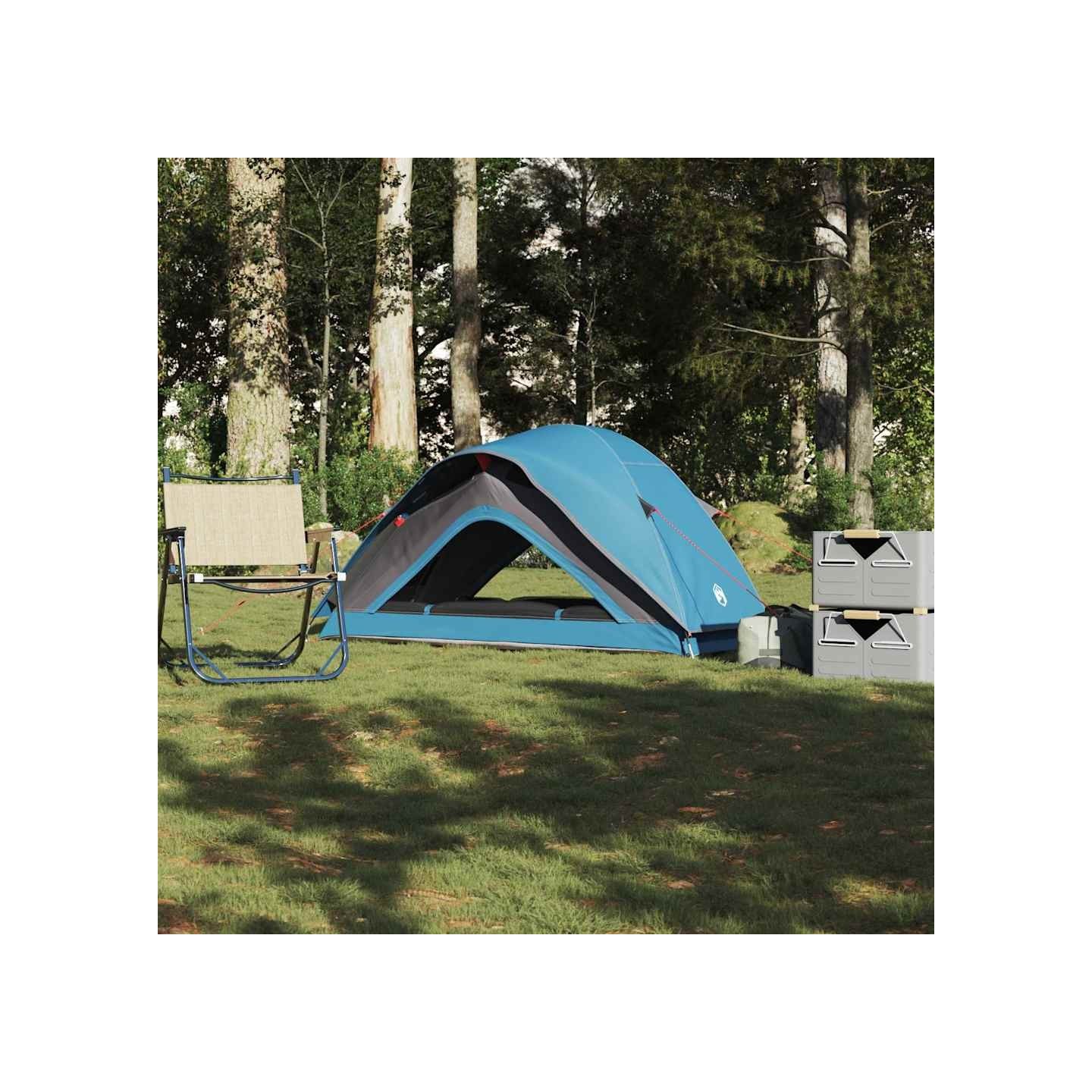 Tente de camping 1 personne bleu imperméable