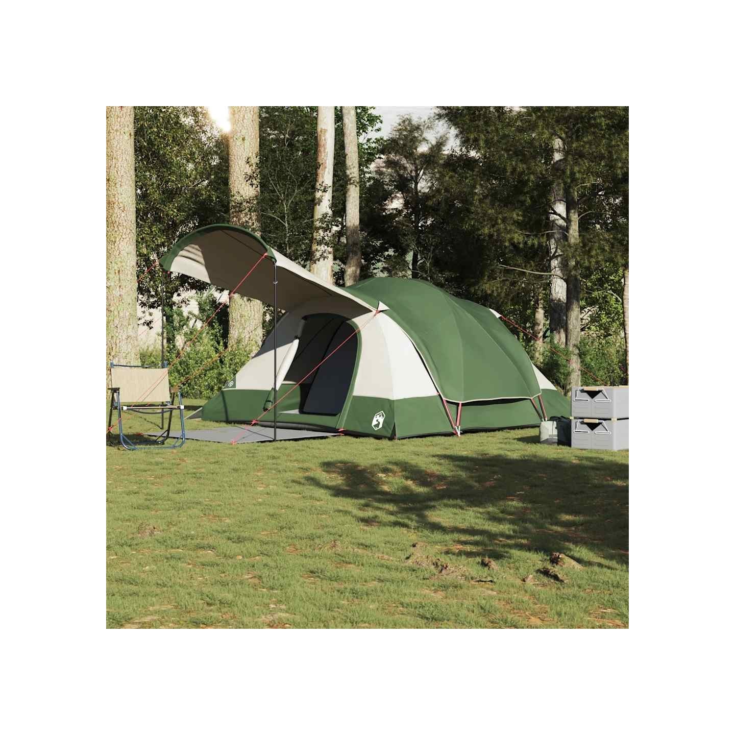 Tente familiale tunnel 8 personnes vert imperméable
