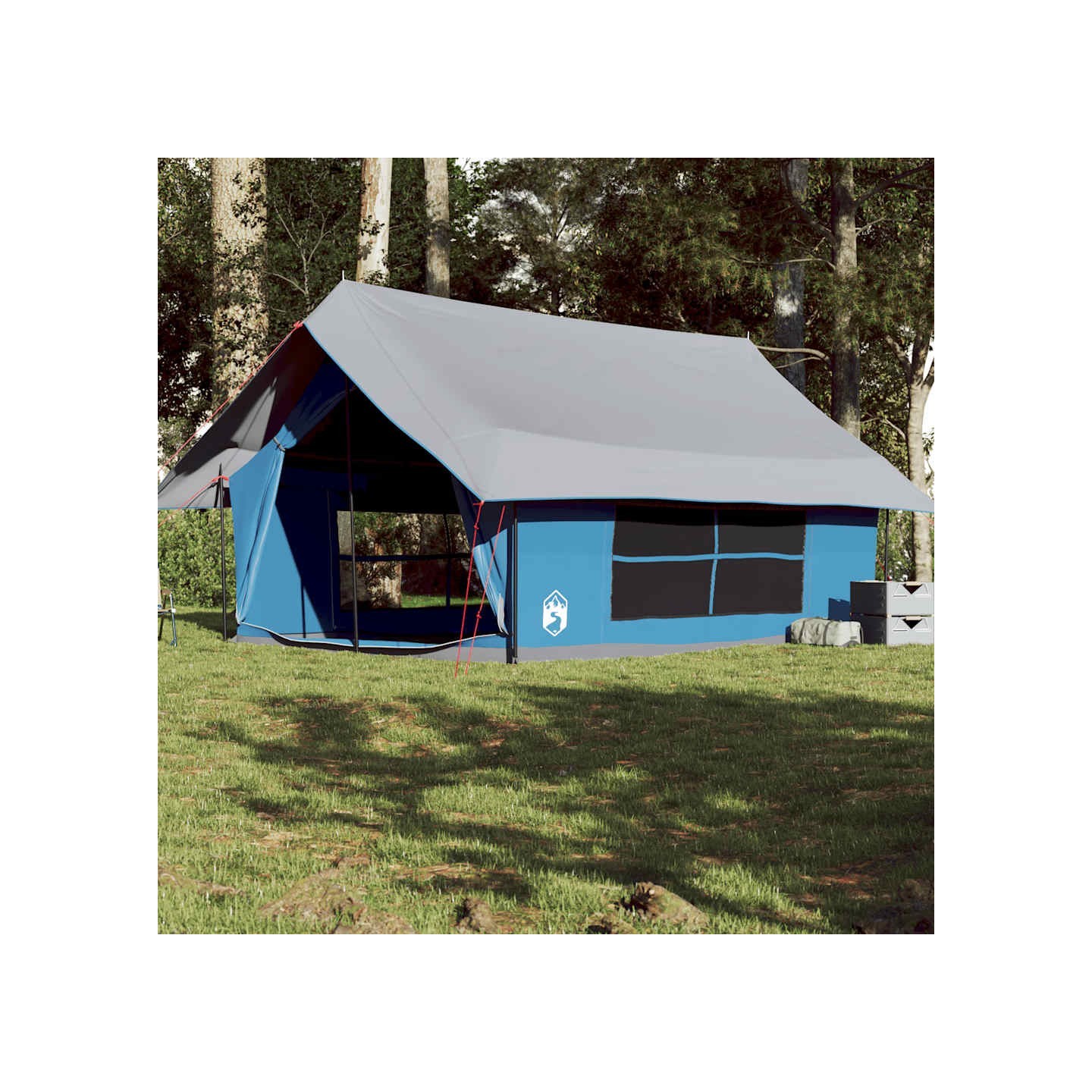Tente de camping 5 personnes bleu imperméable