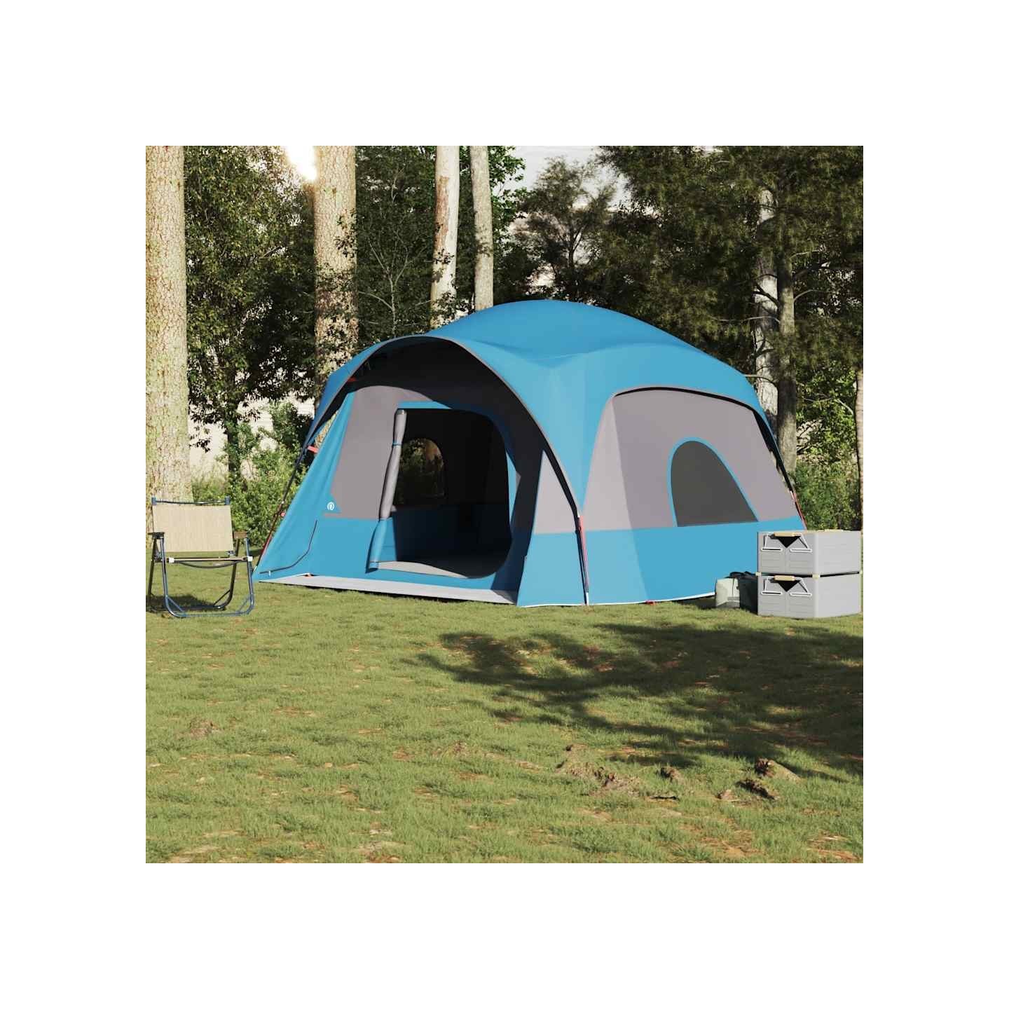 Tente de cabine familiale 6 personnes bleu imperméable