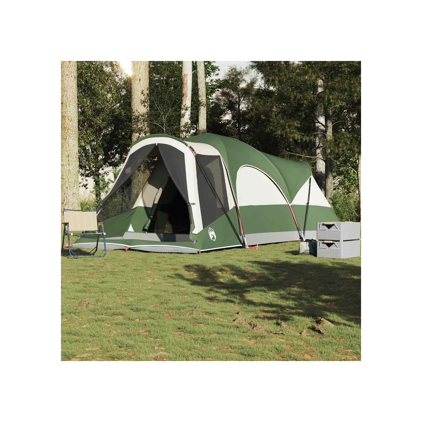 Tente familiale tunnel 8 personnes vert imperméable