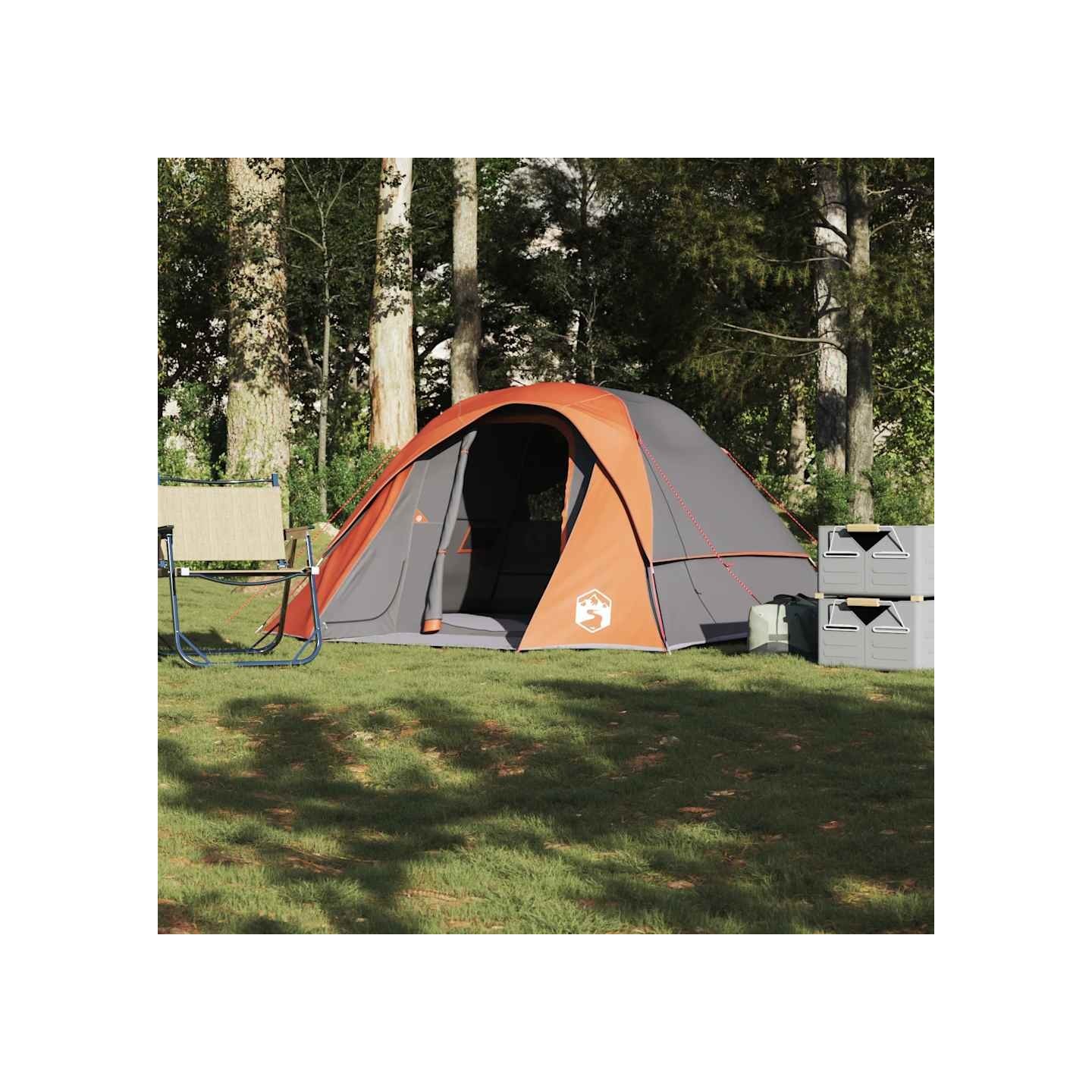 Tente de cabine familiale 6 personnes gris orange imperméable