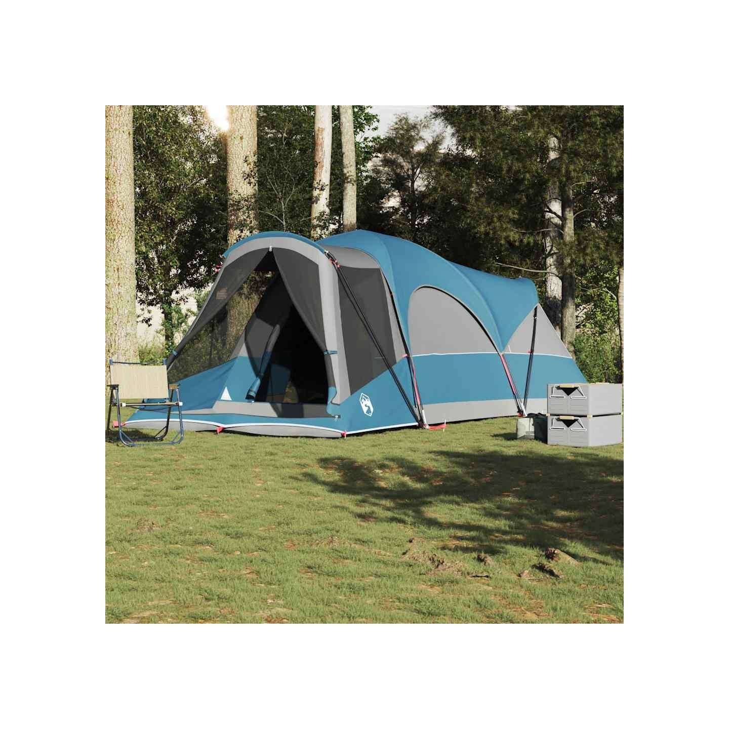 Tente familiale tunnel 8 personnes bleu imperméable