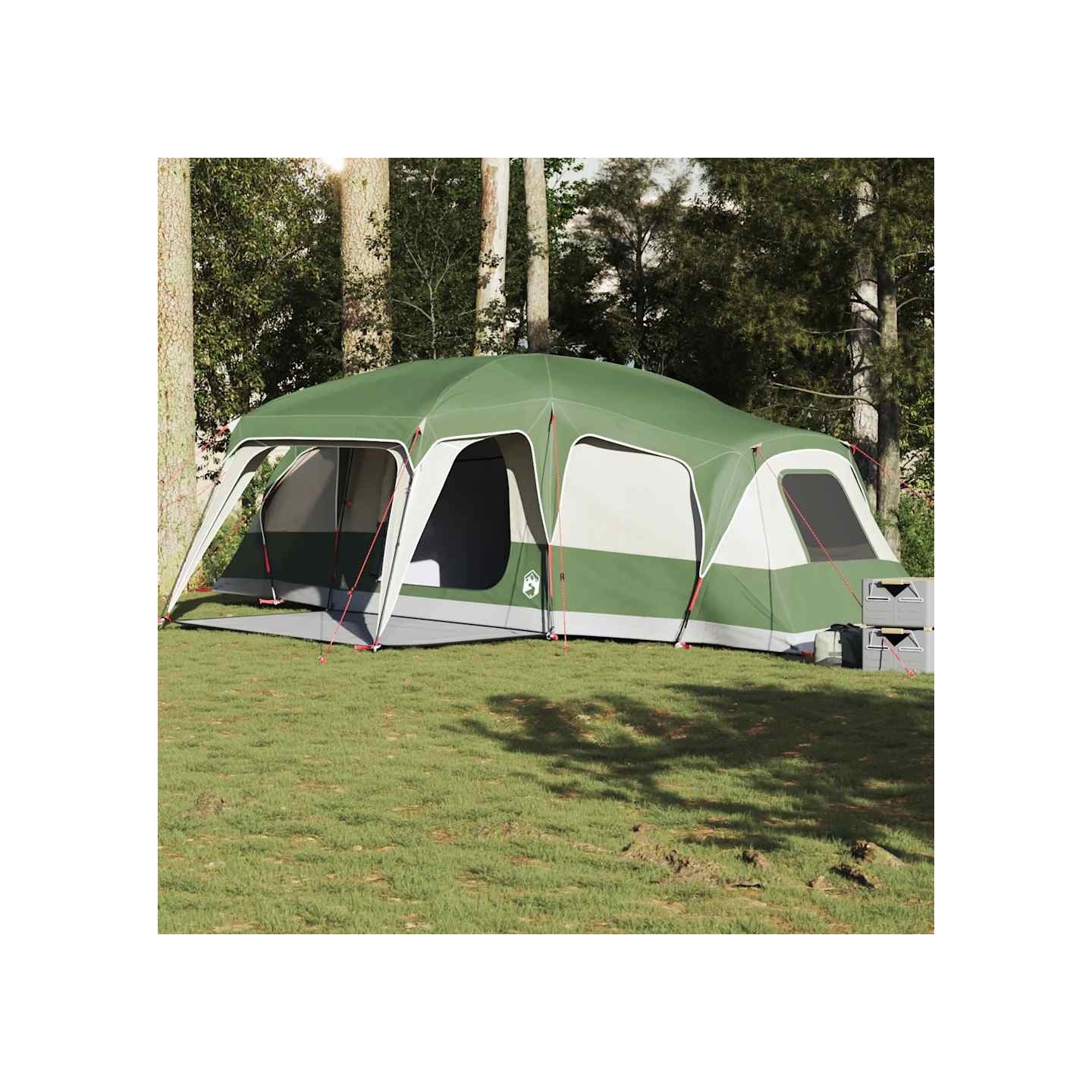 Tente familiale avec dôme porche 9 personnes vert imperméable