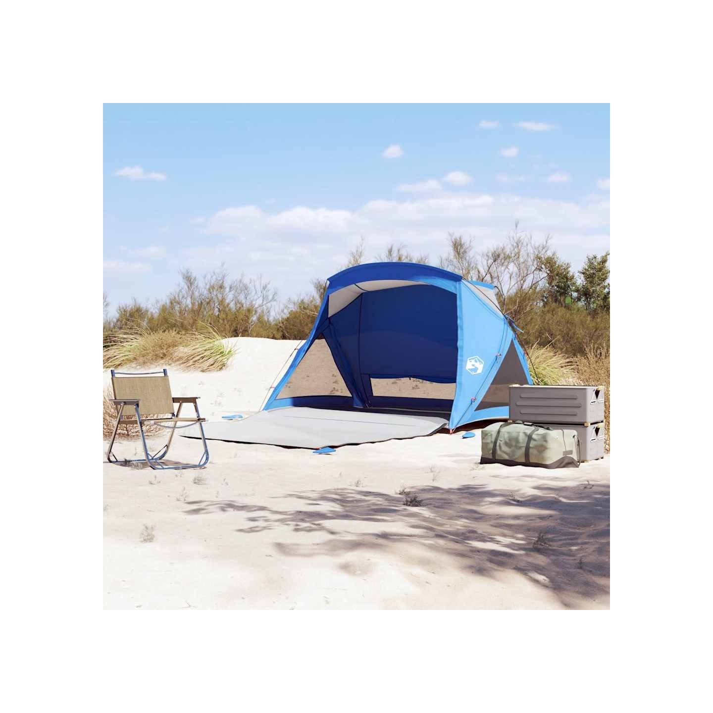 Tente de plage 2 personnes bleu azuré imperméable