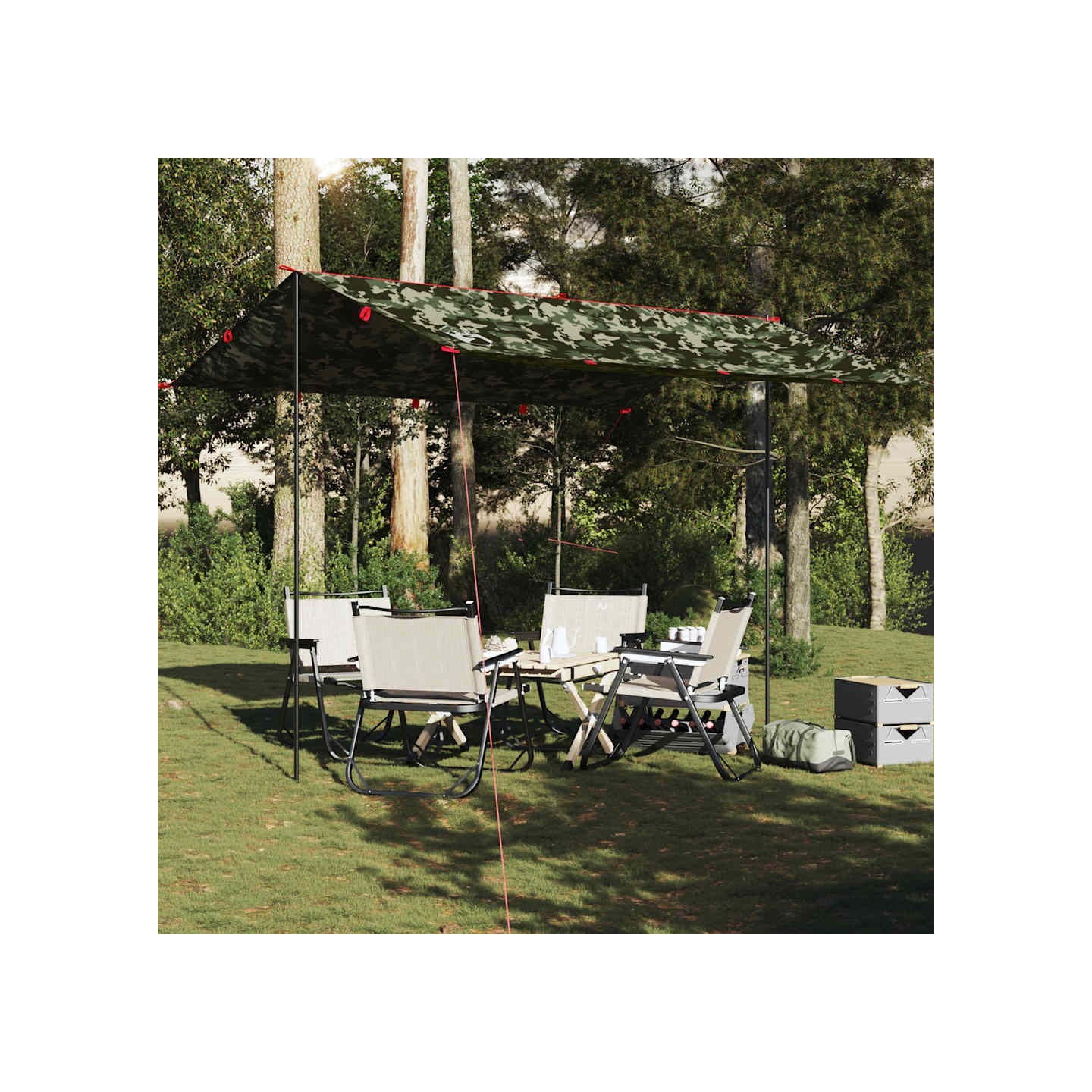 Bâche de camping camouflage 366x306 cm imperméable