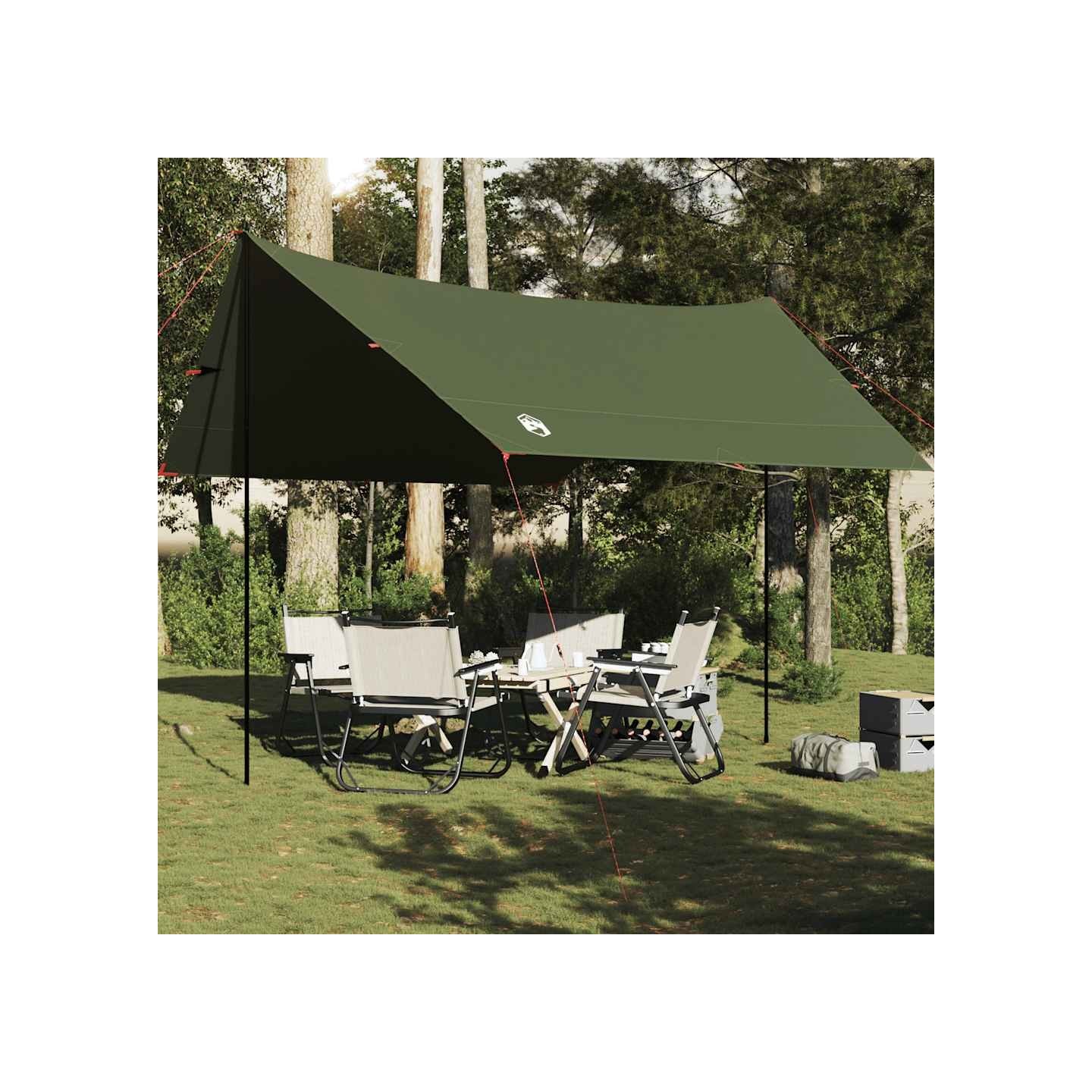 Bâche de camping vert olive 438x376x212 cm imperméable