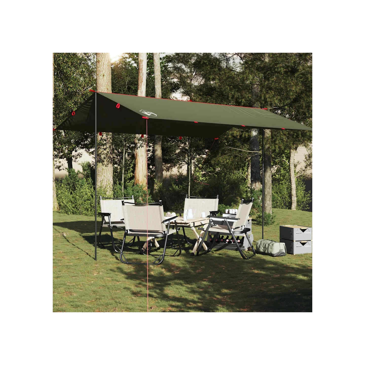 Bâche de camping vert olive 406x306 cm imperméable