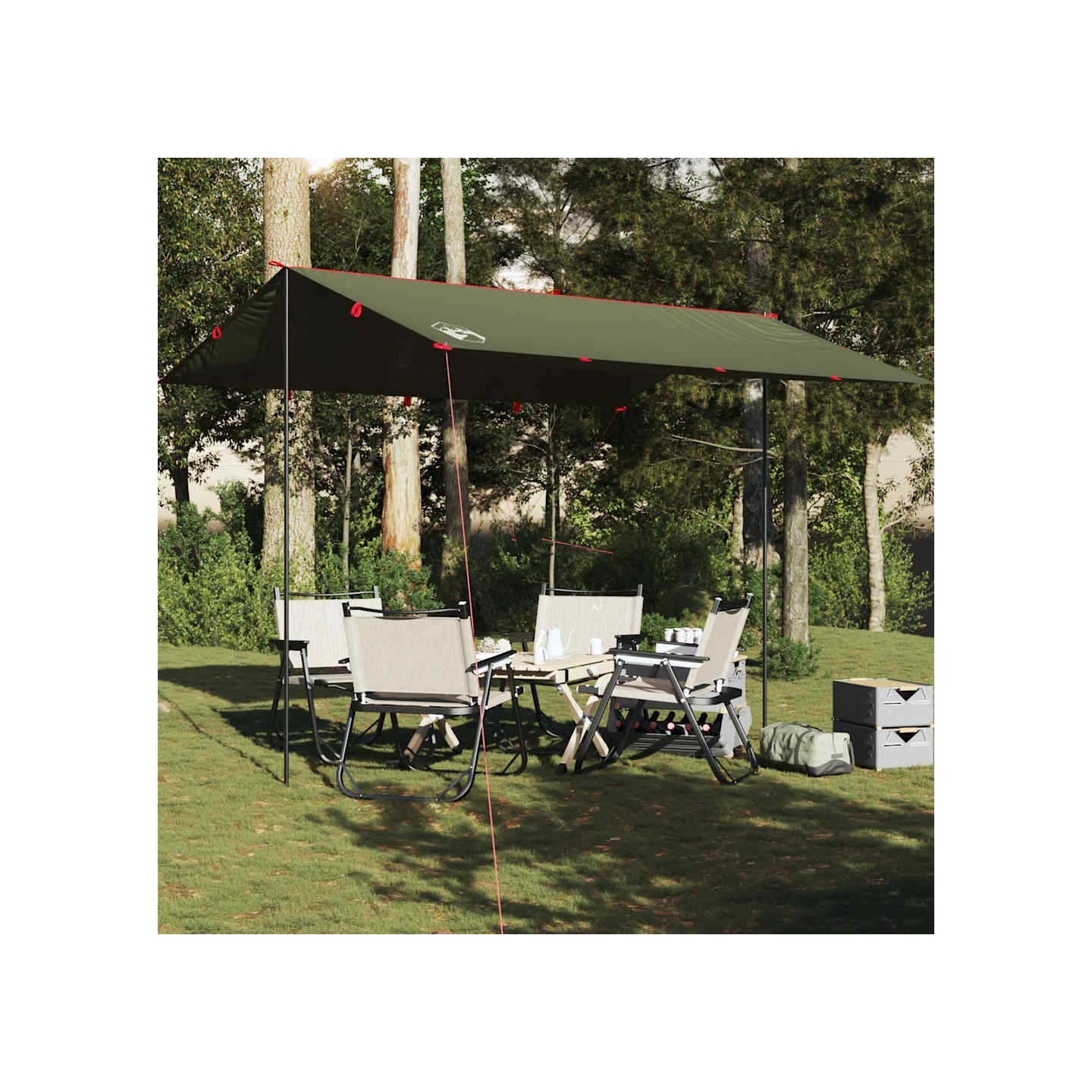 Bâche de camping vert olive 366x306 cm imperméable