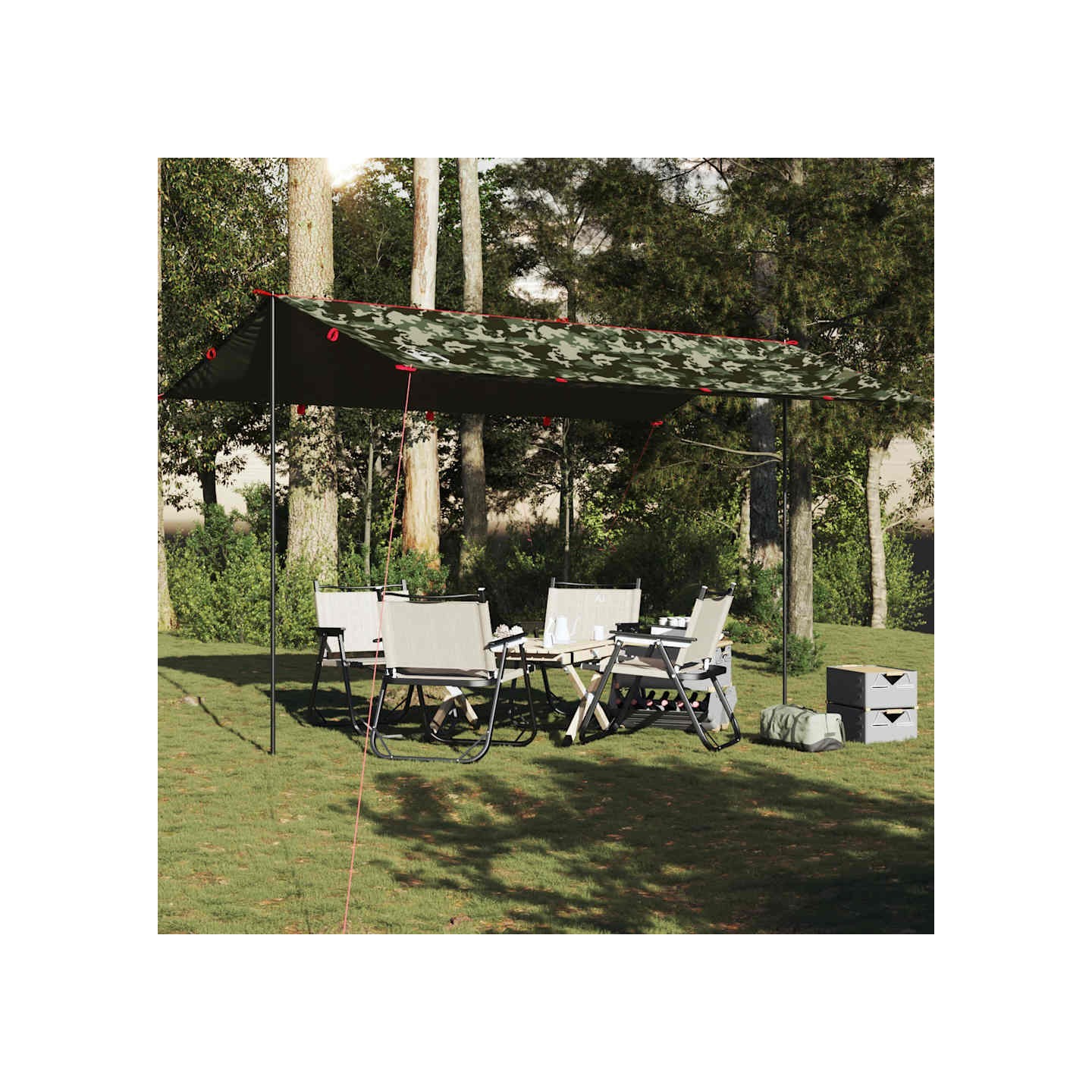 Bâche de camping camouflage 506x306 cm imperméable