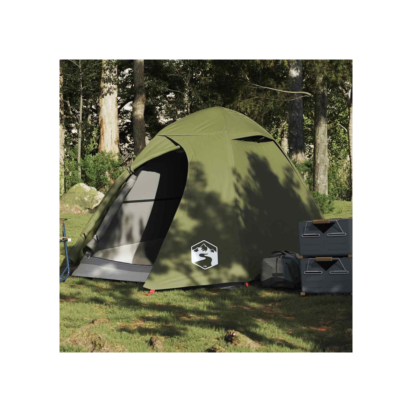 Tente de camping à dôme 2 personnes vert olive imperméable