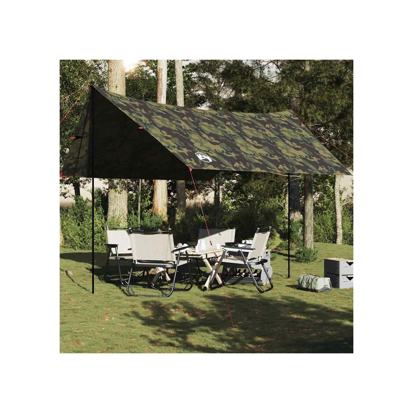 Bâche de camping camouflage 438x376x212 cm imperméable