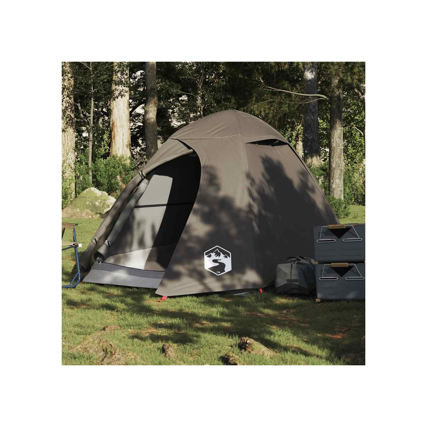 Tente de camping à dôme 2 personne marron imperméable