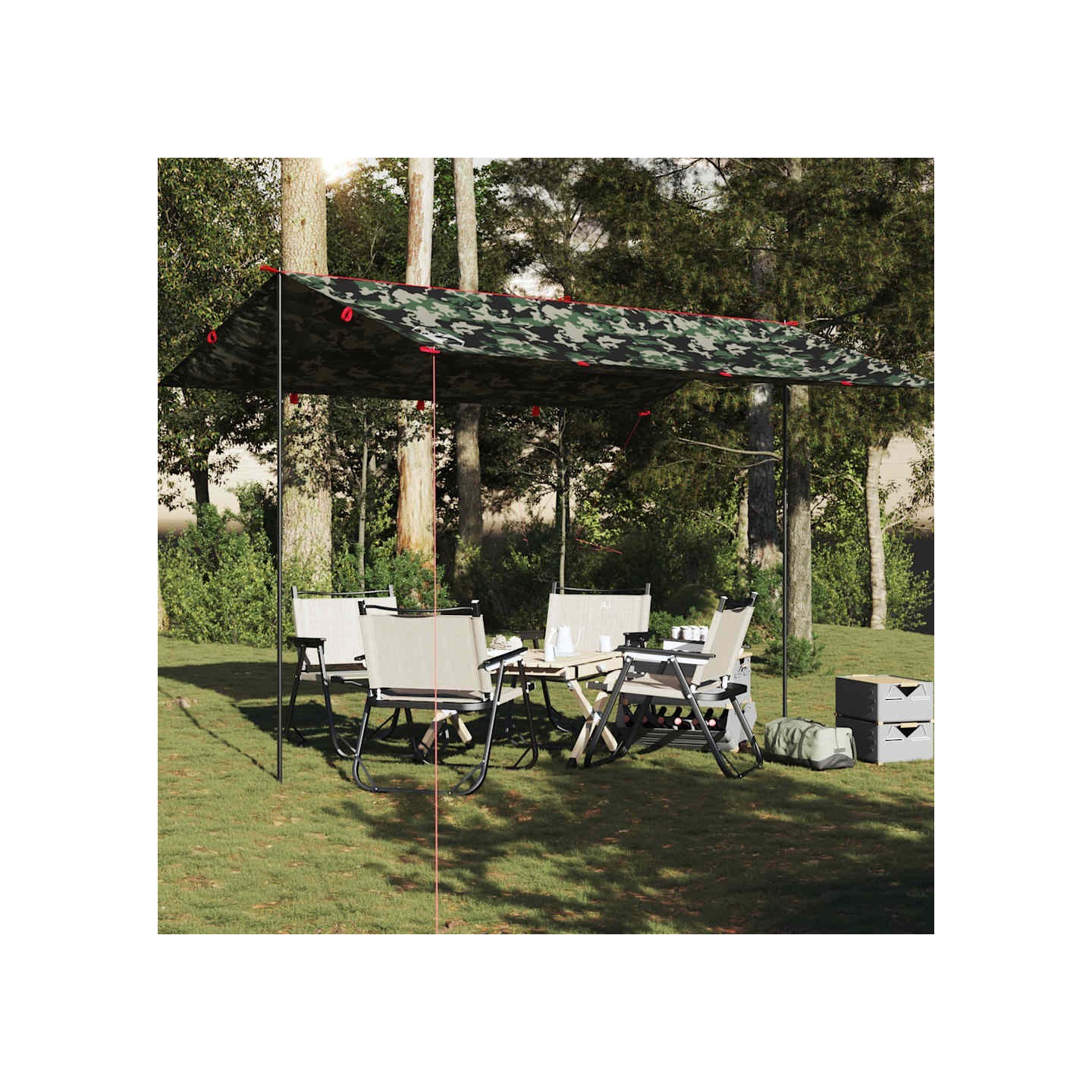 Bâche de camping camouflage 406x306 cm imperméable