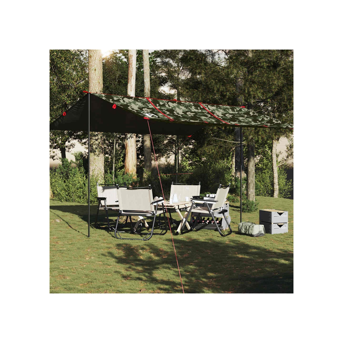 Bâche de camping camouflage 451x420 cm imperméable