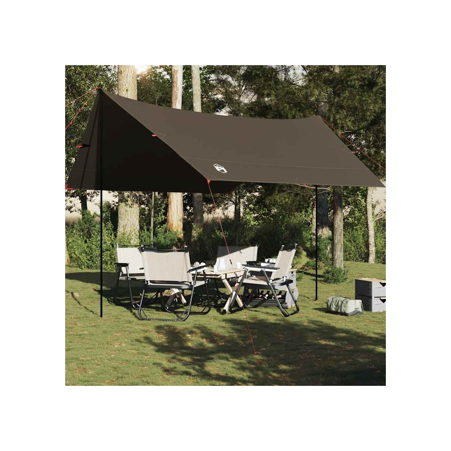 Bâche de camping marron 462x306x211 cm imperméable