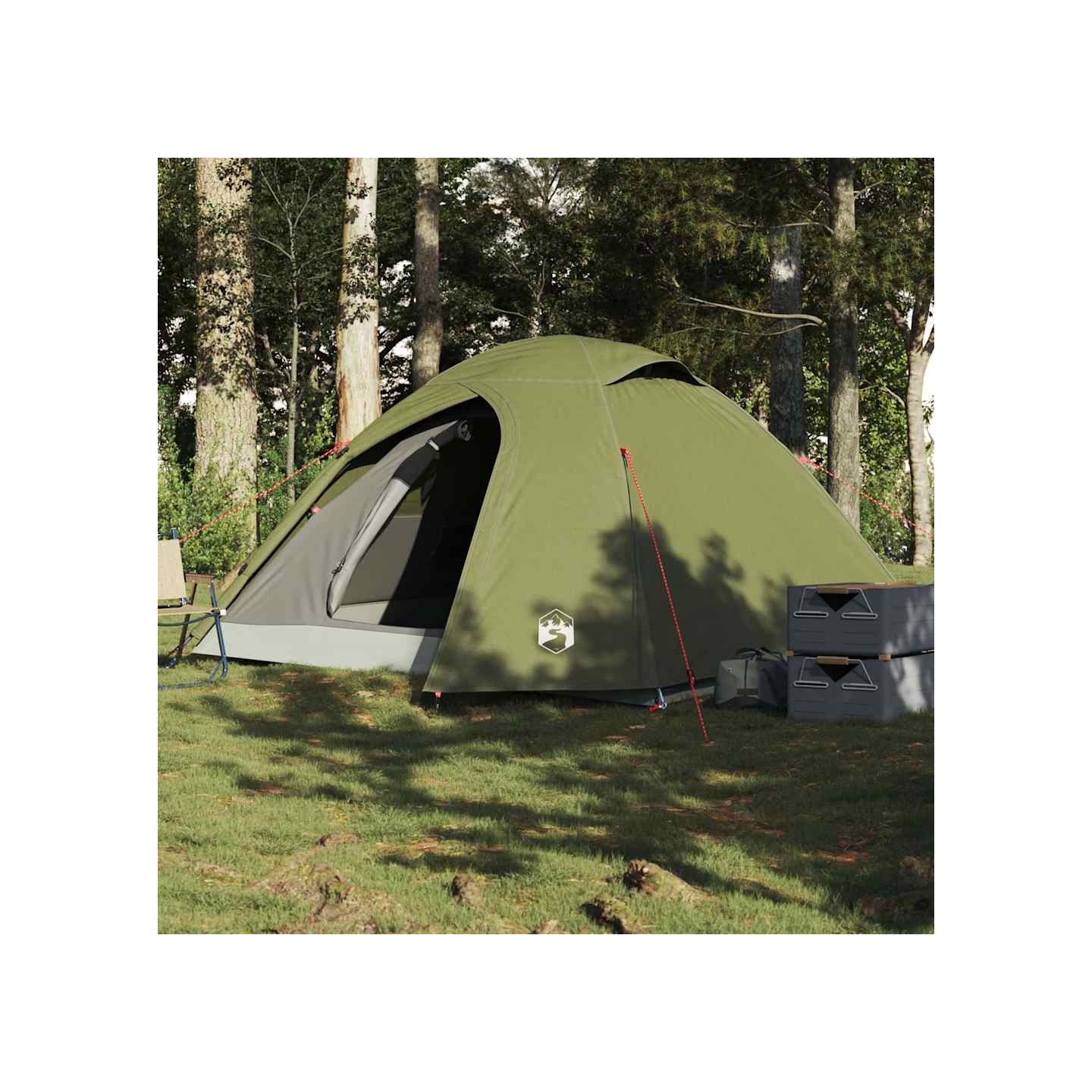 Tente de camping à dôme 4 personnes vert olive imperméable