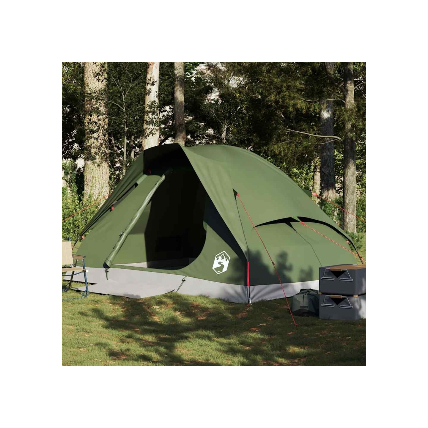 Tente de camping à dôme 4 personnes vert olive imperméable