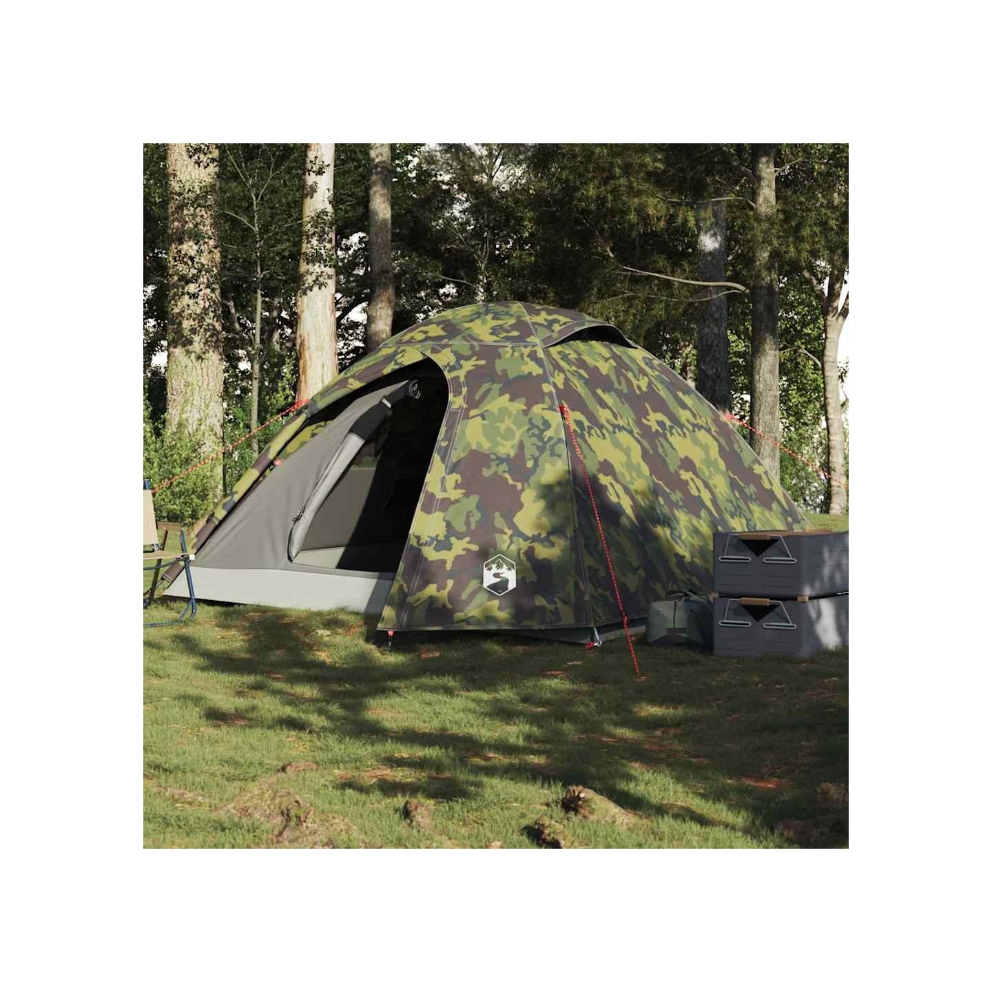 Tente de camping à dôme 4 personnes camouflage imperméable