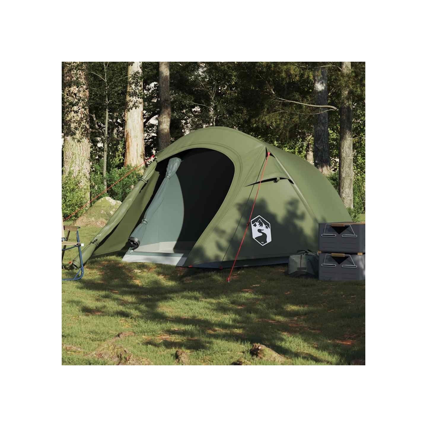 Tente de camping tunnel 3 personnes vert olive imperméable