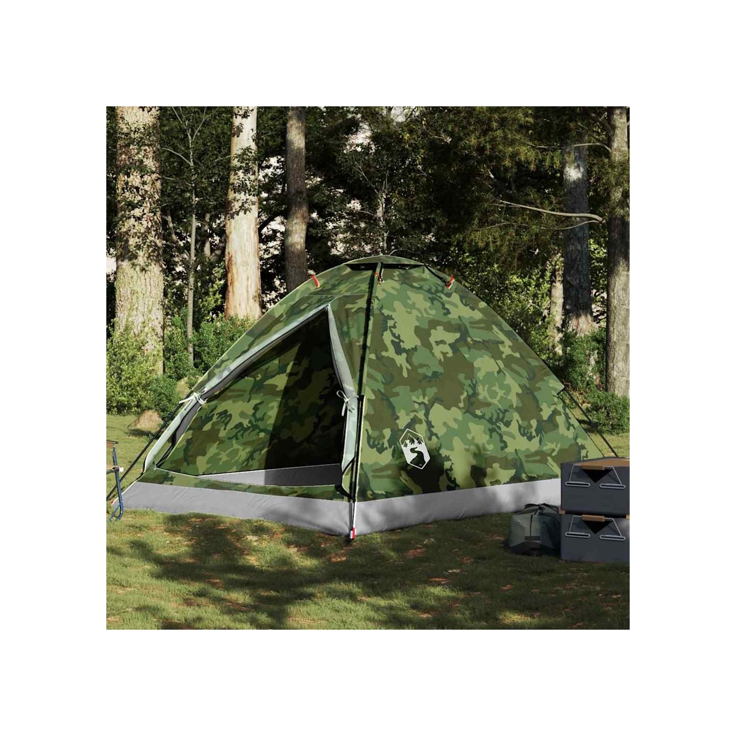 Tente de camping à dôme 4 personnes camouflage imperméable