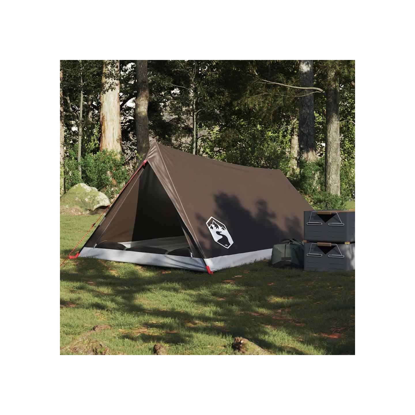 Tente de camping 2 personnes marron imperméable