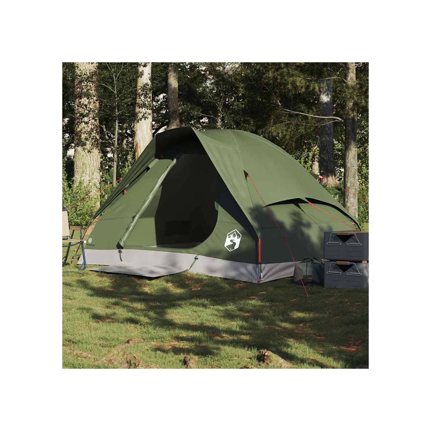 Tente de camping à dôme 2 personnes vert olive imperméable