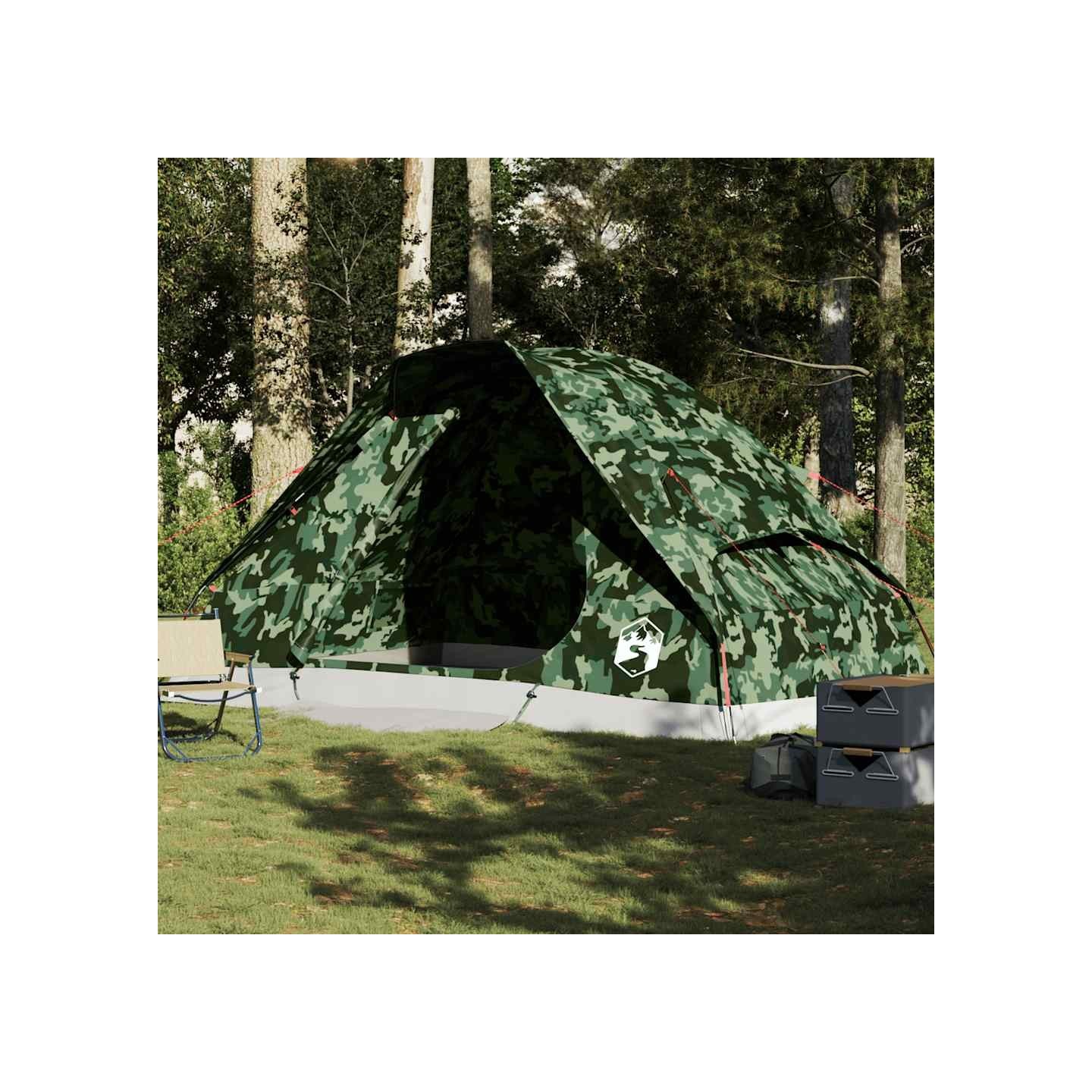 Tente familiale à dôme 6 personnes camouflage imperméable
