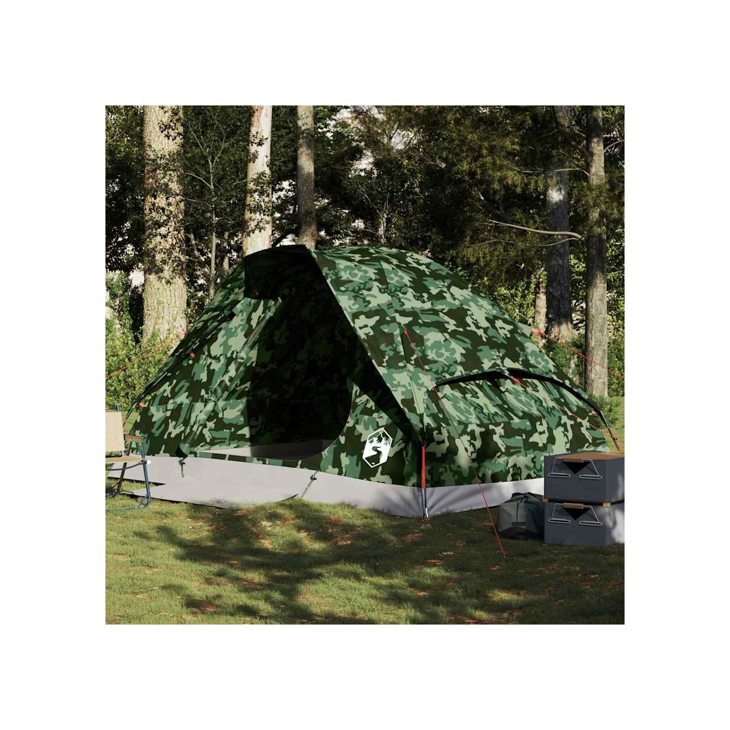 Tente de camping à dôme 4 personnes camouflage imperméable