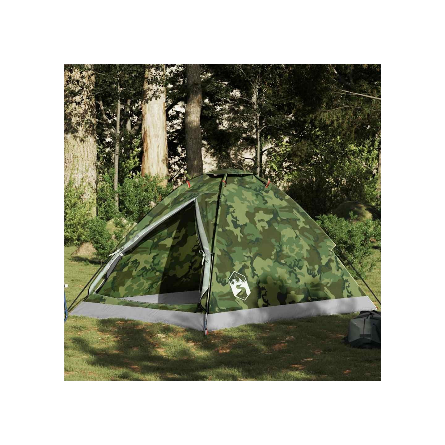 Tente de camping à dôme 2 personnes camouflage imperméable