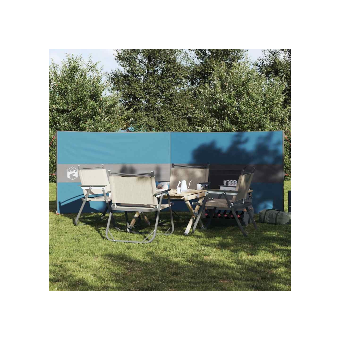 Brise-vent de camping bleu 344x120 cm imperméable