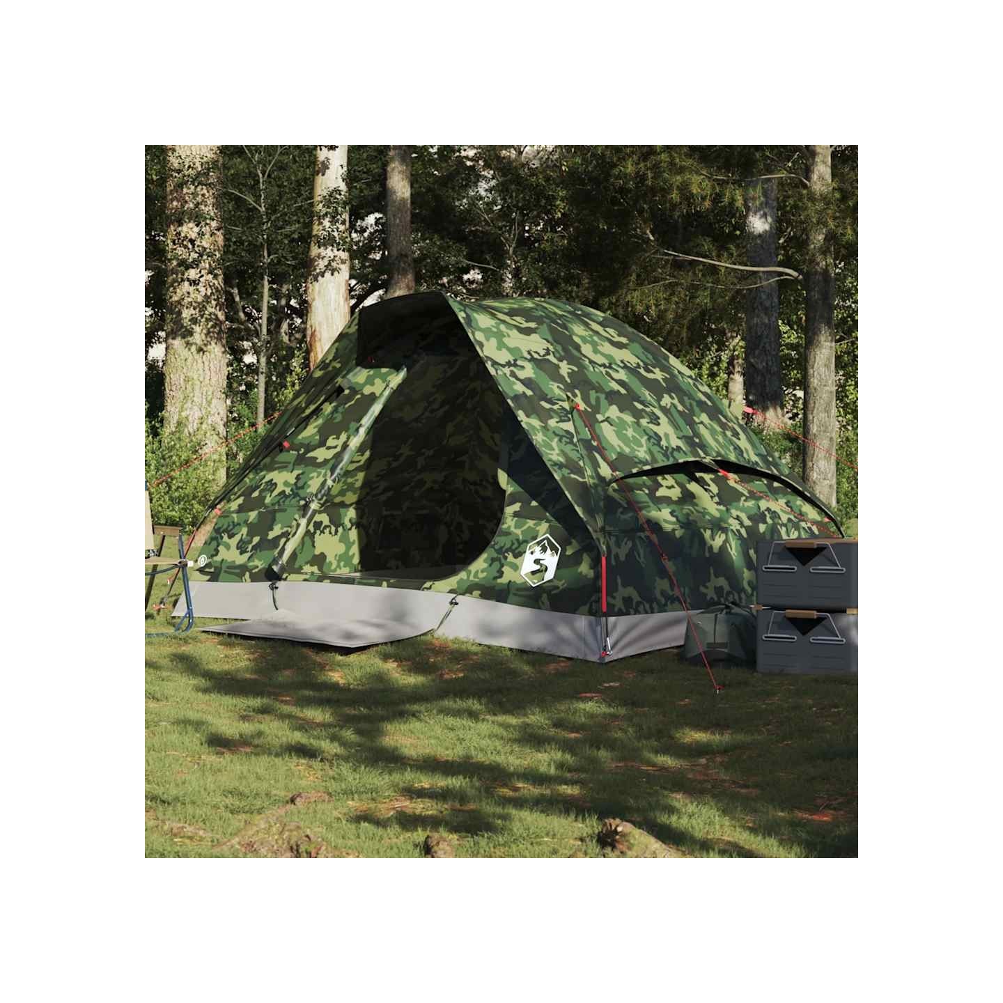 Tente de camping à dôme 2 personnes camouflage imperméable