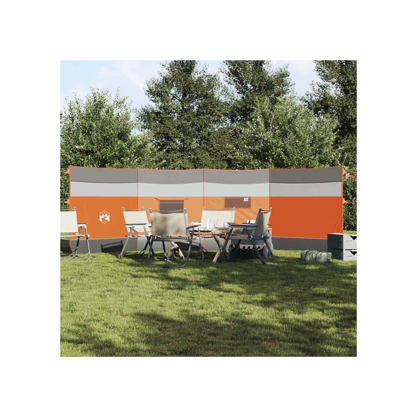 Brise-vent de camping gris et orange 510x153 cm imperméable